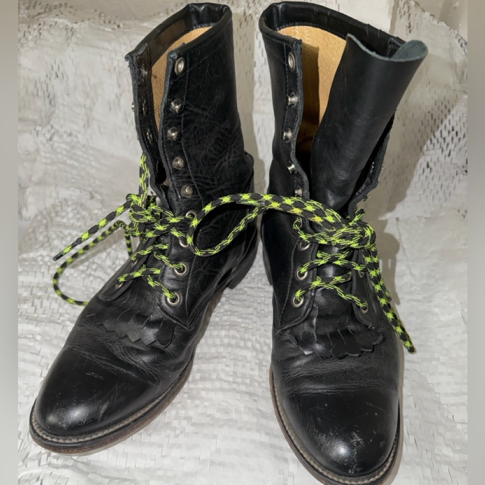 JUSTIN combat leather boots